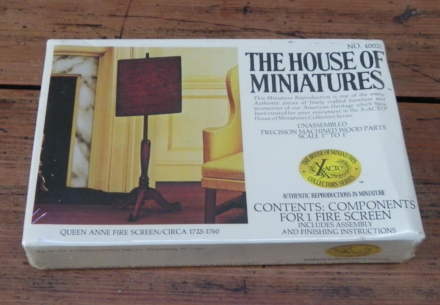 MINIATURE  FIRE SCREEN  Kit, 1980, Unopened, Vintage Dollhouse Accessory