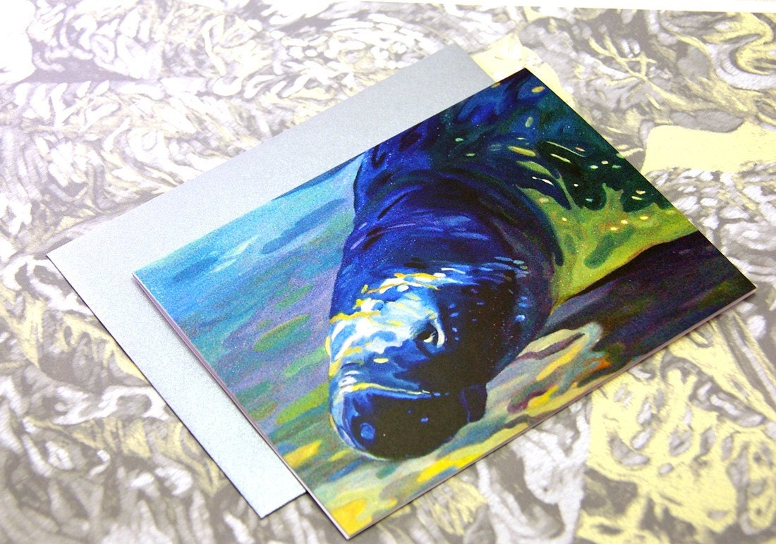 Manatee Rest Fine Art Greeting Card