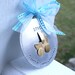 Hand Stamped Baby's First Christmas Ornament - Hard Anondized Aluminum - LARGE 3 inch disc