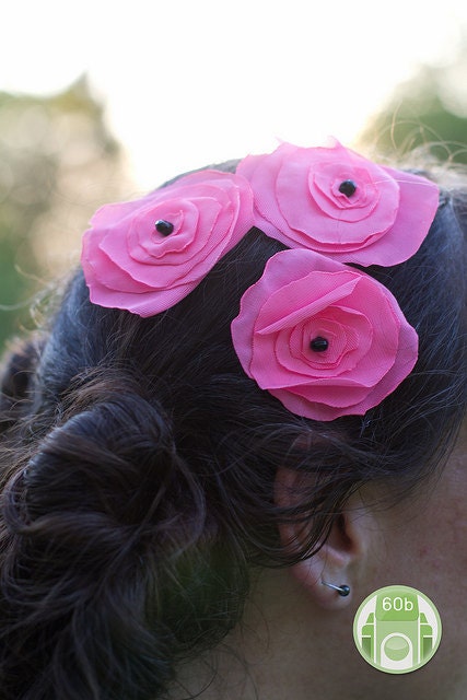 bubblegum bloom "" handmade rosette hair clip "" FREE SHIPPING TO U.S.
