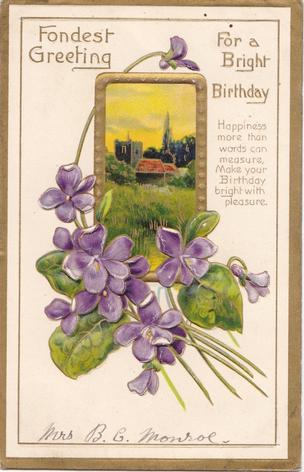 Vintage Birthday Post Card Early 1900s bd054