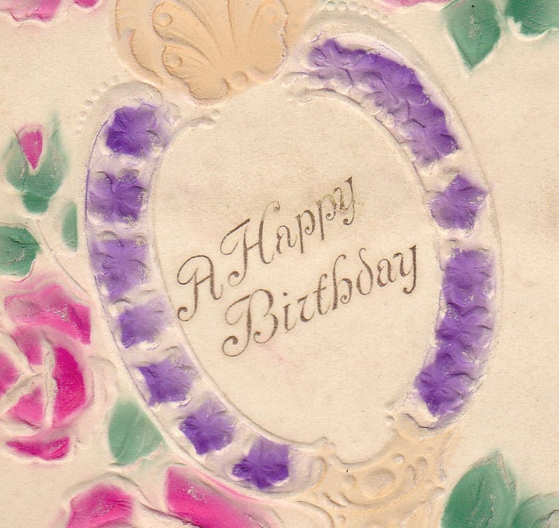 Antique Birthday Greetings Unused Embossed Postcard Early 1900's (fpc236)