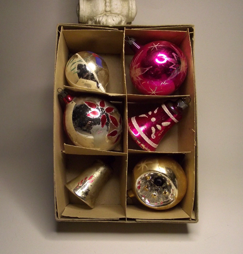 Vintage Christmas Ornaments Mercury Glass