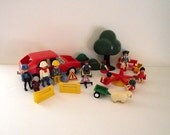 Vintage Grobra Playmobil Mixed Lot People Car Trees Accesories
