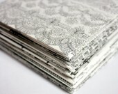6 Upcycled Envelopes - black and white art book