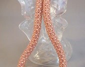 Peach Champagne Pearls necklace with Vintage Glass Berry Beads