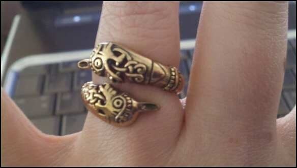 Viking Ring . Horse Heads . Oseberg . Bronze . Small