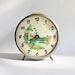 Hand painted on a Clock Vintage Russian mechanical alarm clock Jantar from Soviet Union