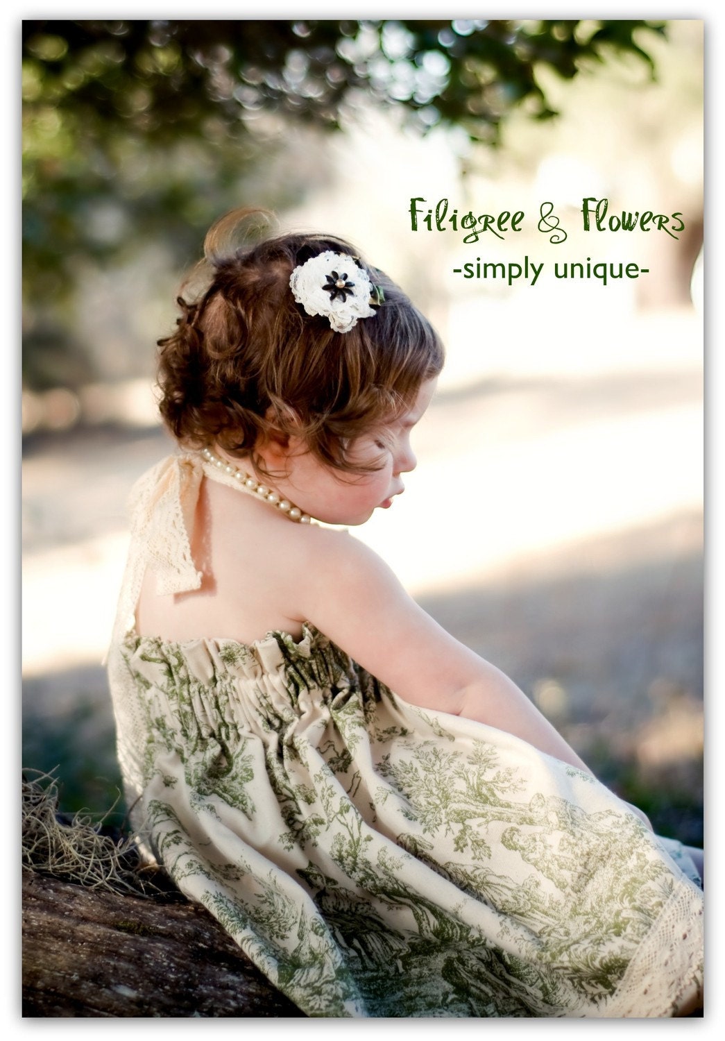 Jane clip  lace flower clip in ivory lace  Made To Order