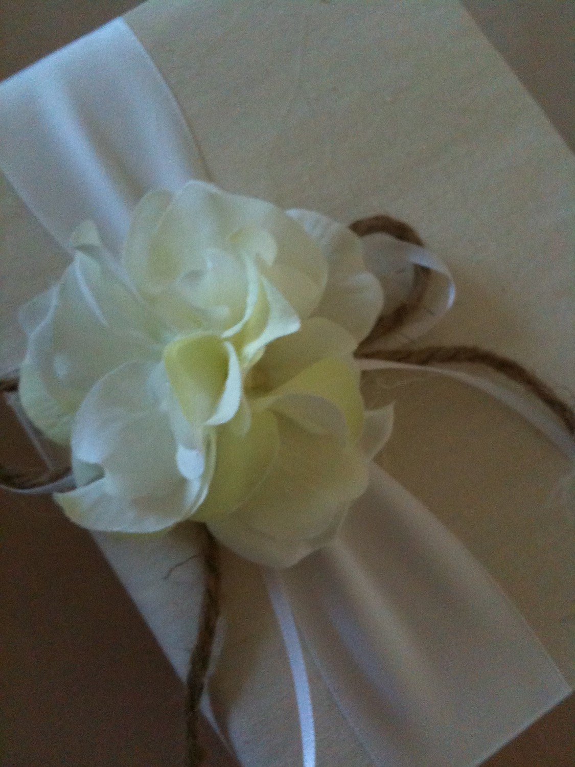 Rustic Wedding Photo Album - White Hydrangeas - Bride - Handmade and Gift Wrapped - Free Shipping