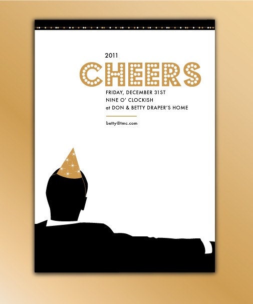 Mad Men Party Invitations-Birthday Bash