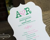 Wedding Ceremony Program Scroll Die Cut Card (Amore) - Sample