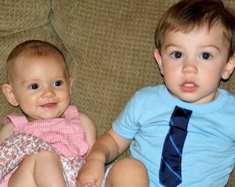 Custom made neck tie t-shirt for little boys (or girls)