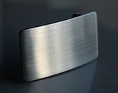 Classic Brushed Stainless Steel fits 1/4" Belt for Suits or Casual  Buckle Signed by Iron Artist, Robert Aucoin