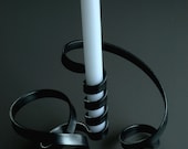 Metal Candleholder Unique Handsculpted "charcoal" Signed by Robert Aucoin, Artist, Iron Art