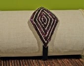 Vintage Applique Headband in Purple Deco Diamond on Navy Blue