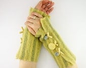 arm warmers fingerless mittens fingerless gloves arm cuffs recycled wool ecru yellow light grey eco friendly tagt team curationnation