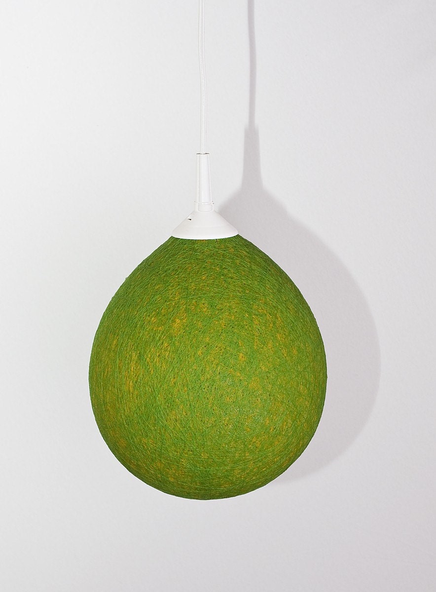 Handmade lampshade, hanging lamp, ceiling light, pendant lamp, Contemporary design interior accent in Spring green by FiligreeCreations