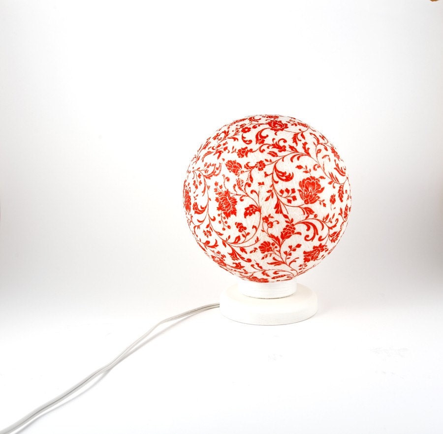 Table lamp, accent lamp, night light Red Romance, Contemporary design interior accent by FiligreeCreations on Etsy