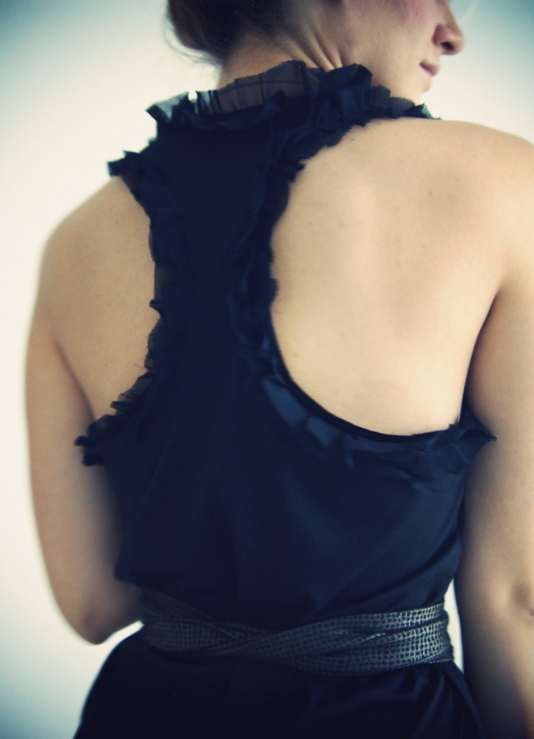 Racer Back Ruffled Long T-shirt/Dress