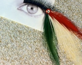 Italy Red White & Green Feather False Eyelashes Italian Pride Parade
