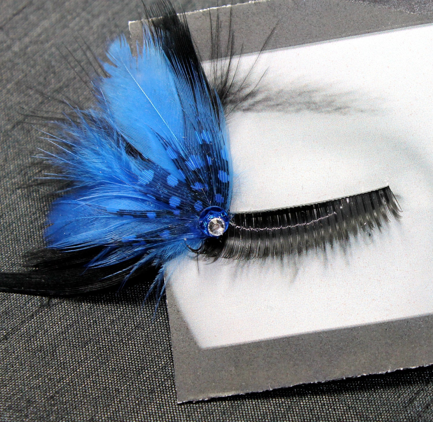 Blue and Black Butterfly Wing Feather False Eyelashes