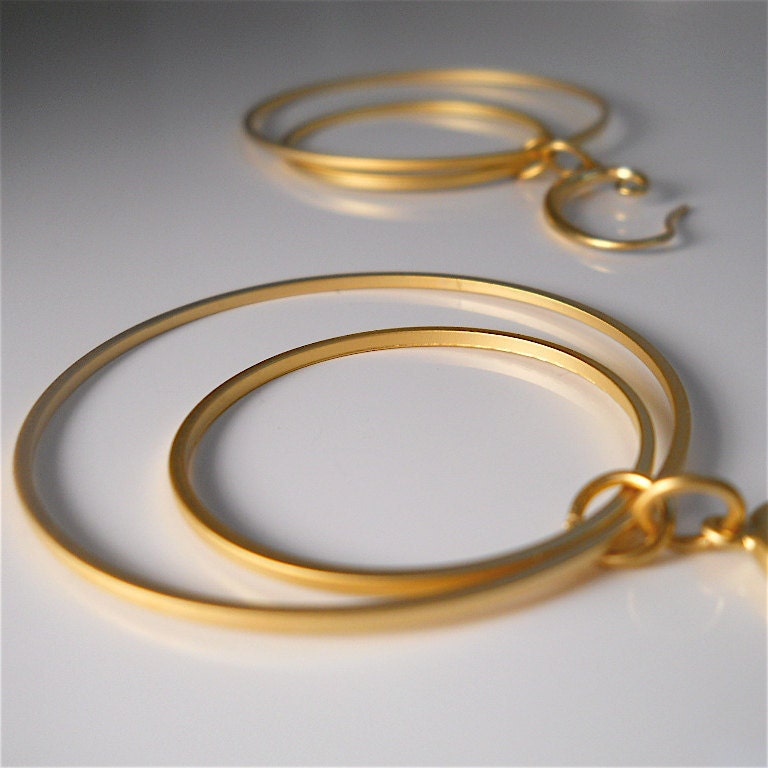 Matte Gold Hoop in a Hoop Earrings, Womens Fashion Jewelry, Minimalist  Accessory
