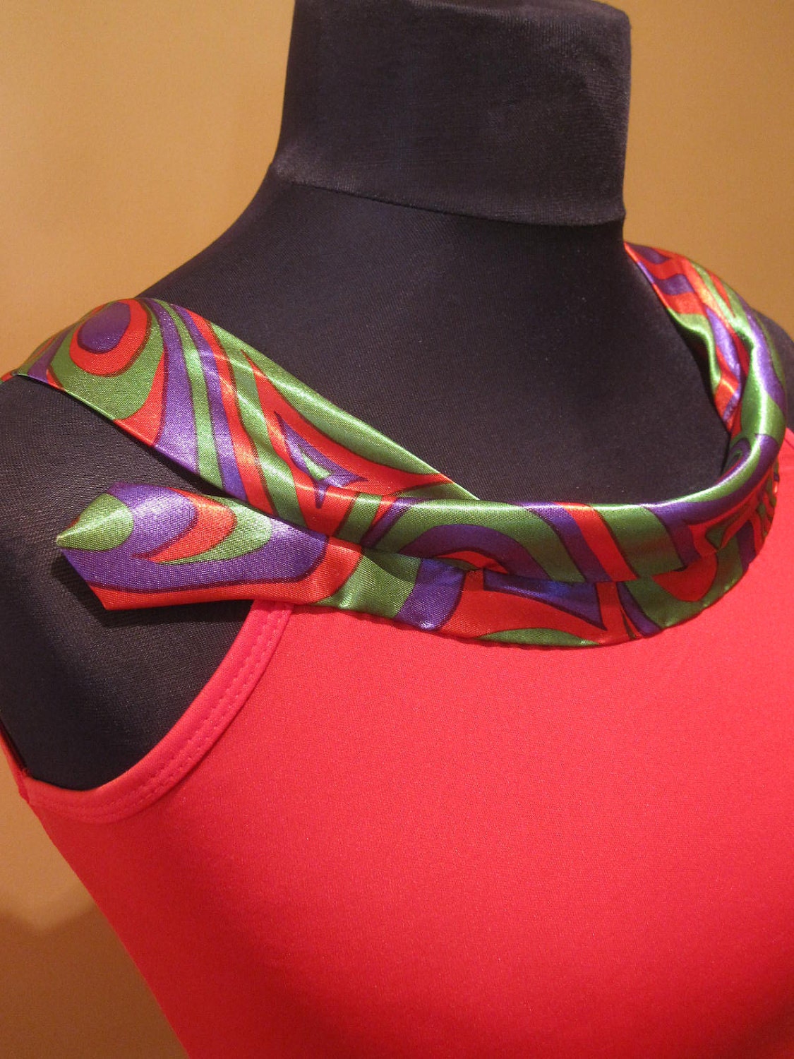 SALE / Repurposed Necktie Upcycled Camisole in Bright Red - Womens Upcycled Clothing