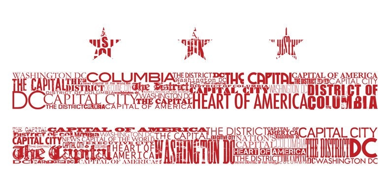 Washington DC Flag Nickname Cafe Mount - 24x12