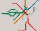 Boston T Map Poster - 20x20