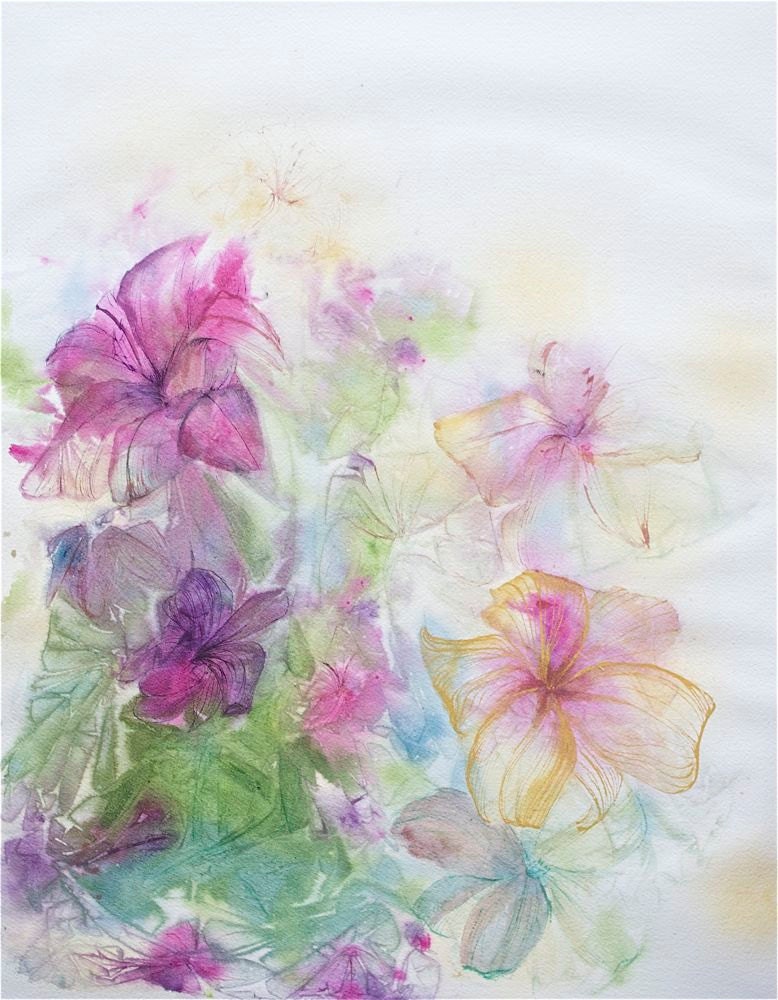 Floral Painting, Summer Garden 2, Lillies, original fine art, gift