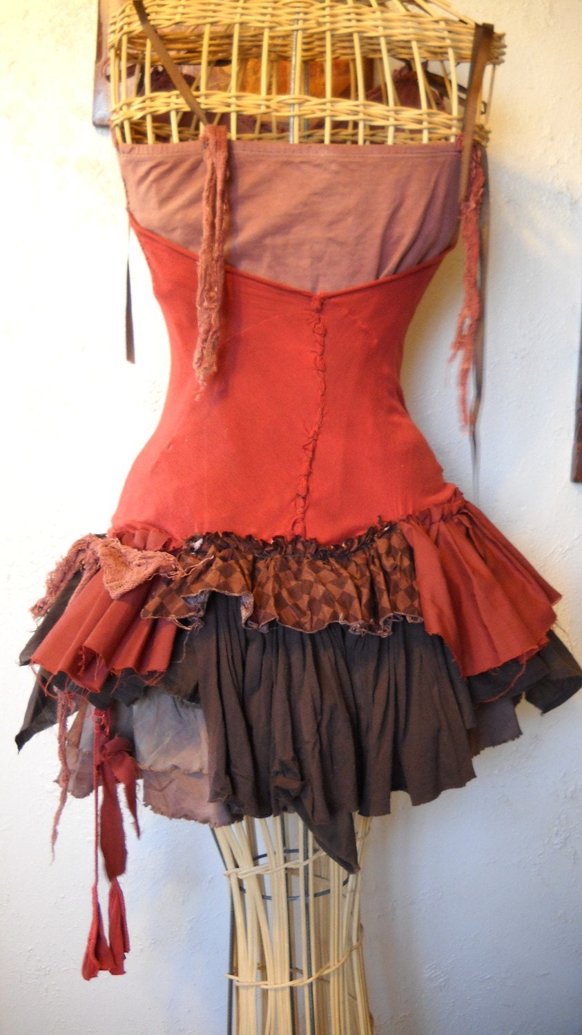 Deconstructed Post Apocalyptic futuristic...Tattered Steampunk apocalypse Dress & Legwarmers ... SALE 45% off original list price.