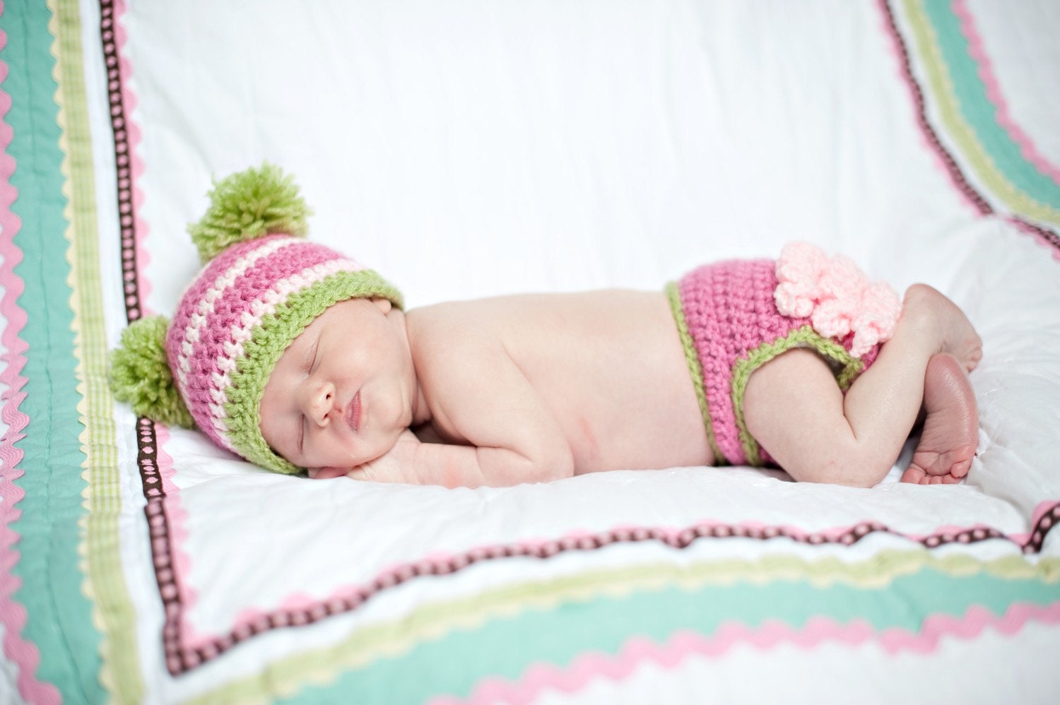Crochet PATTERN - Double Pom Pom Beanie Hat - Instant download