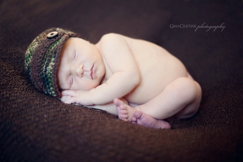 Crochet PATTERN - Army Brim Hat - Instant Download