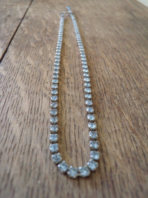 Vintage Pale Blue Rhinestone Necklace