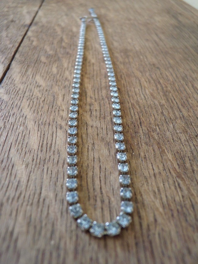 Vintage Pale Blue Rhinestone Necklace