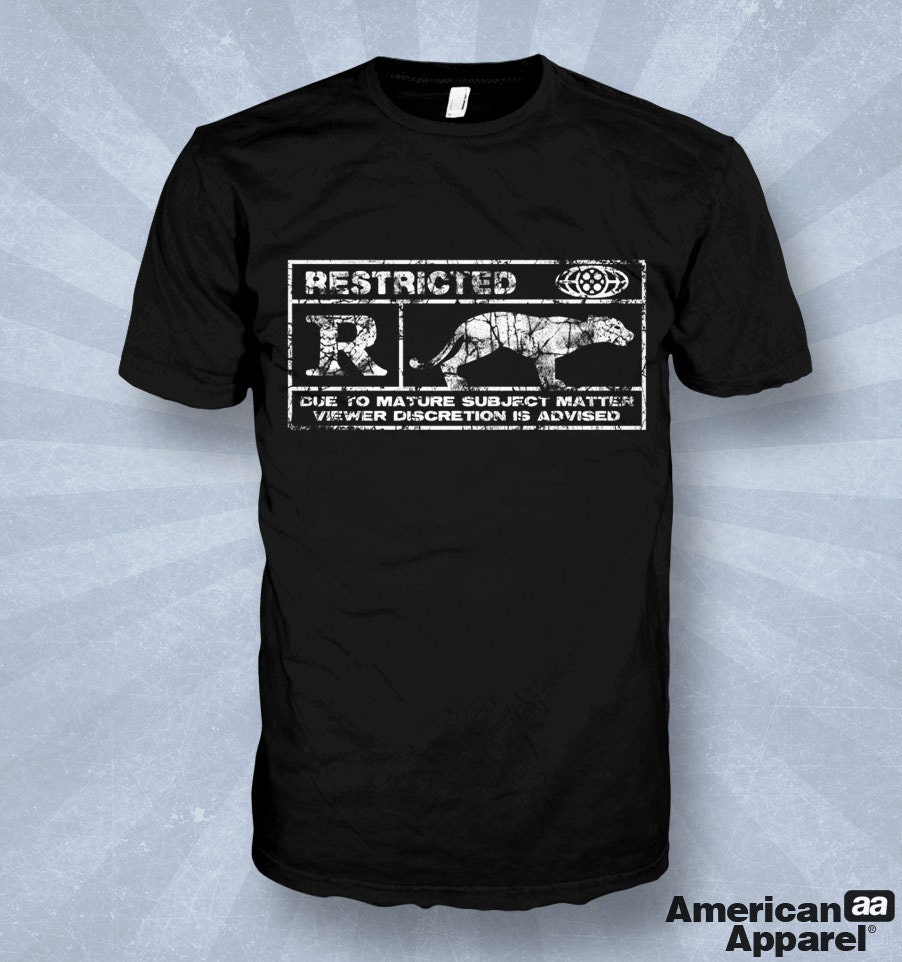 RATED R - Black Panther Film Icon - Punk Rockabilly Movie Art Shirt - American Apparel - S M L XL XXL - Six Colors