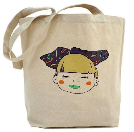 The Girl With The Big Bow Lactose Intoler-Art Fashion Illustration Tote Bag