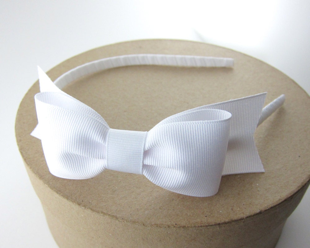 White Victoria Bow Headband