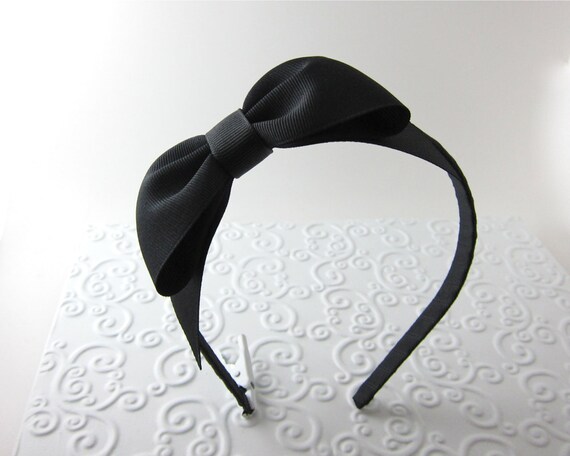 Black Bow Headband Alice in Wonderland Tea Party Costume Prop Pretend Play