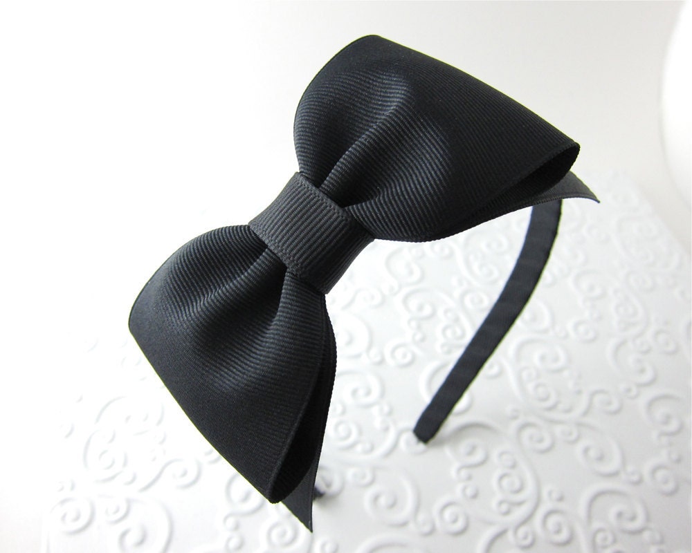 Black Bow Headband Alice in Wonderland Tea Party Costume Prop Pretend Play