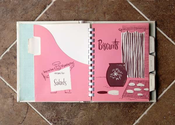 Vintage Recipe Organizer File Book, Cooking Clips, Make Your Own Cookbook