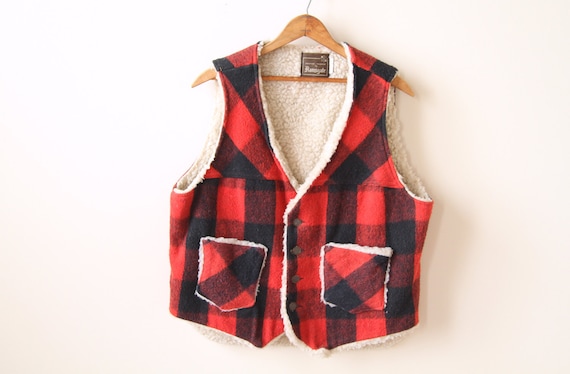 Vintage L Plaid Buffalo Vest