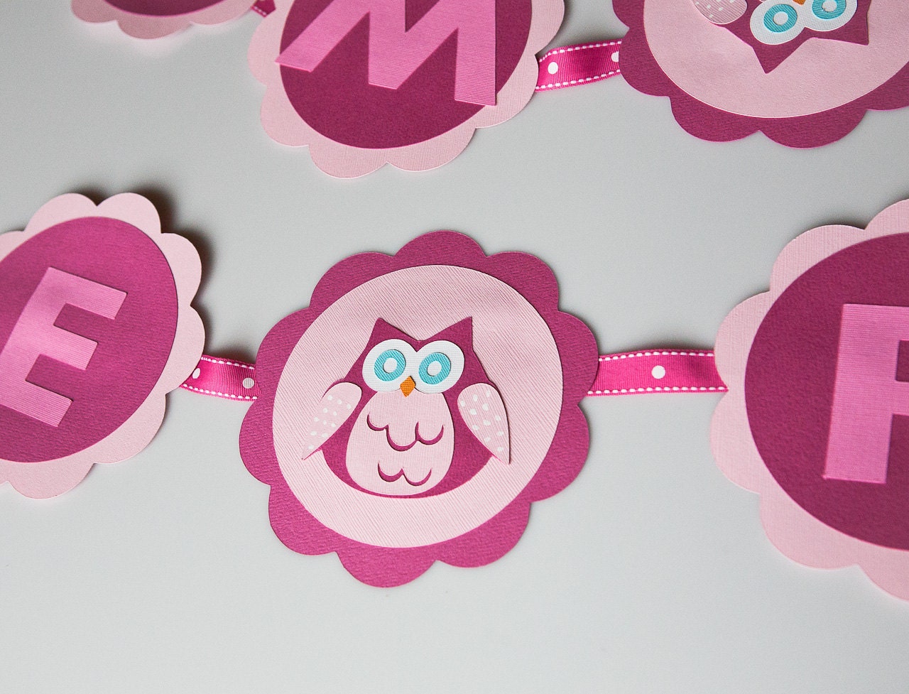 Owl Banner Baby Shower Welcome Baby Birthday Hanging Letters