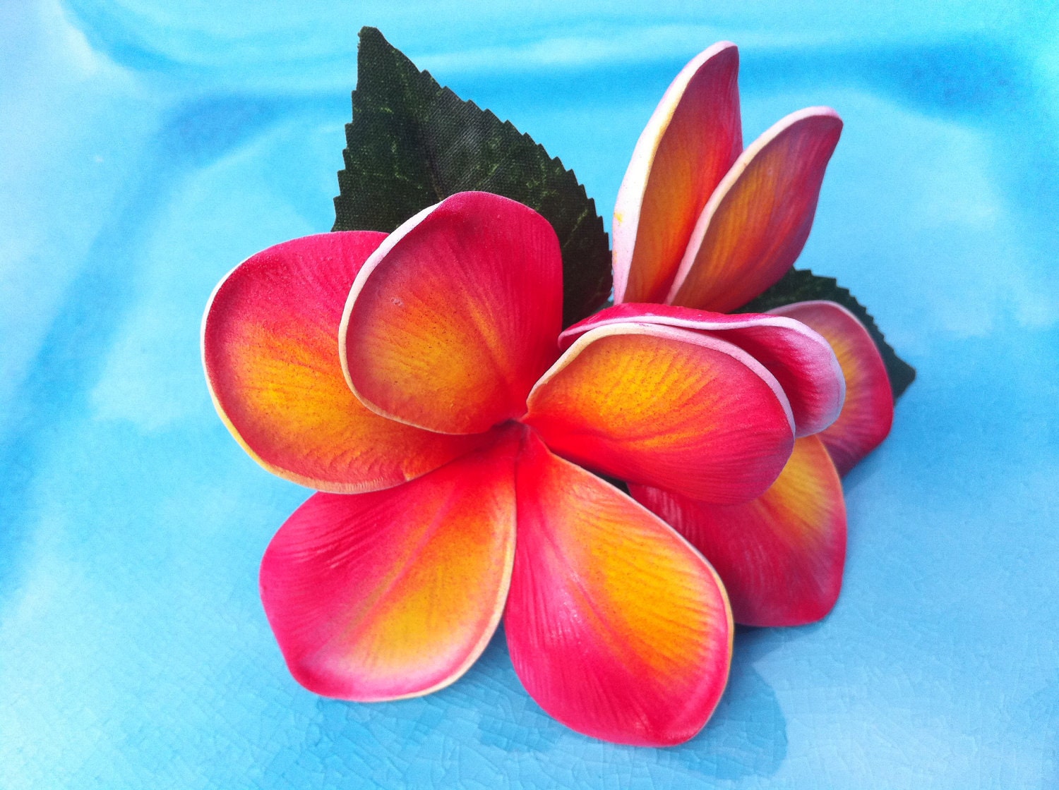 DoublePlumeria Hair flower Clip