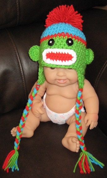 Colorful Sock Monkey Hat