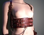 Steampunk Leather Underbust Harness