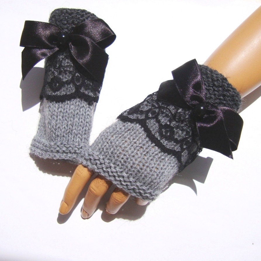Gray Half Finger- Fingerless Gloves