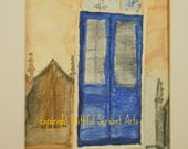 The Blue Door - Watercolor