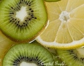 Fruity Photo Fine Art Foodie Photography Print kitchen wall art decor lemon yellow kiwi green